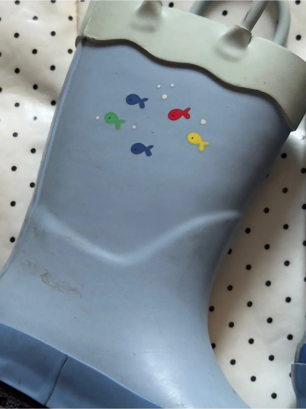 Cat & Jack Light Blue Kids Rain Boots with Yellow Submarine and Fish